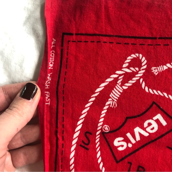 Levi's 1960's red vintage western cotton bandana Unisex - Picture 3 of 9
